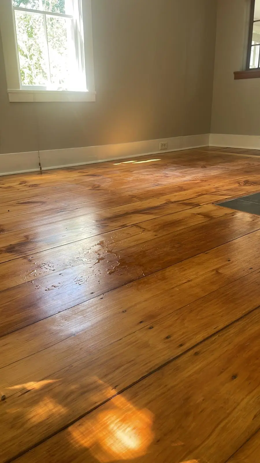 Polished wood floor after cleaning in Clinton, MA